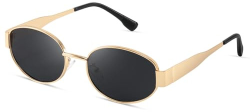 kunchu Sonnenbrille-Damen-Polarisiert-Unisex-Herren-Gold-Metal-Retro-Oval-Trendy-Sonnenbrillen-Vintage-Uv400-Classic-Ultraleicht-Schutz，Geeignet FüR Camping-fotografie-Outdoor-Geschenke für frauen-1