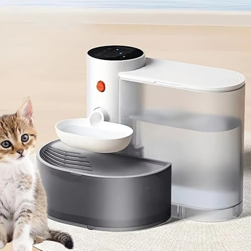 Haustier Automatischer Wasserspender,3L Intelligenter Gießwasserspender No Filter Ausgestattet mit automatischer Füllneigung,Trennen Sauberes Abwasser in Separate Fächer für Katzen,Neueste 2025