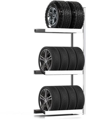 REGALWERK Räderregal mit Tiefenriegel - 250 kg - 2.000 x 875 x 400 mm (HxBxT) - 3 Ebenen - Anbauregal - Steckregal BERT