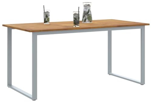 vidaXL Mesa de Jardín Gris 160 x 80 x 75 cm Madera de Acacia Sólida