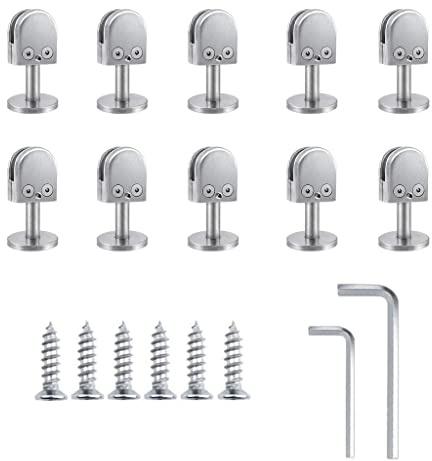 Stainless Steel Glass Clamps - Secure U Railing Bracket Clips for Stair Rails & Shelves, Durable and Reliable Quality