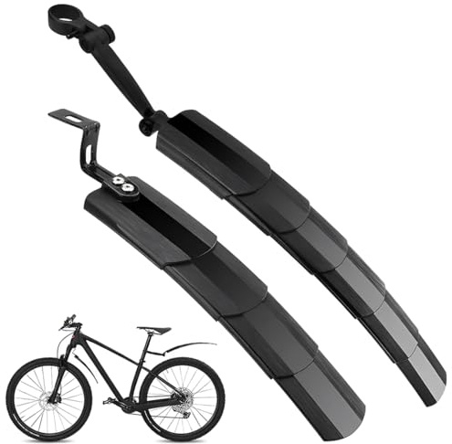 Parafango Mtb Bici Set, Universale Regolabile Parafanghi Bicicletta 26, 27.5 Pollici, Bicicletta Mudguard Anteriore E Posteriore Per Mountain Bike, Bici Da Corsa, Nero
