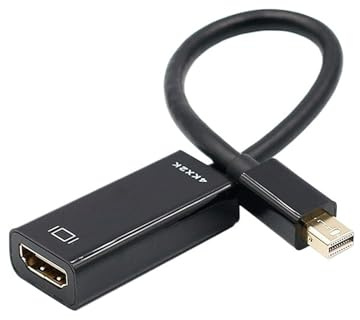 RYEAZIQI Mini Displayport to HDMI-Compatible Cable ，Compatible for Apple MacBook， Air Pro 1080P 4K Adapter Mini DP Male to HDMI-Compatible Female(Black)