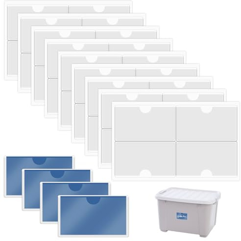 36 Stück Visitenkartenhüllen Selbstklebend,10x6cm Transparenter Selbstklebender Etikettenhalter, Etikettenhalter Selbstklebend,Visitenkartenhüllen Kleben Transparent Wasserfest für Zuhause Büro Schule