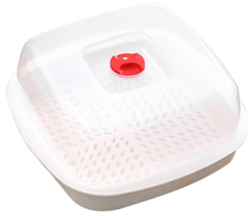PERSELOSO Vaporiera per Microonde in Plastica senza Bpa Piatto Versatile per Cottura a Vapore di Pesce e Riso Contenitore Pratico e Facile da Pulire per Cucina Contemporanea