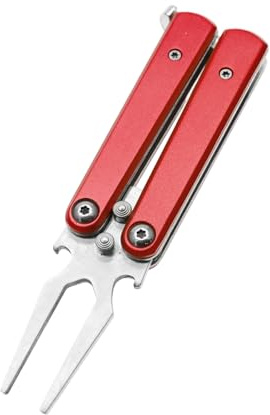 OAEPG Golf Balls Fork Pivots Divot Foldable Pitchforks Turf Tool Grooves Cleaner Putting Green Fork Easy to Use Foldable Pitchforks Turf Tool Golf Fork Lawns Maintenance