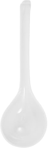 TIDTALEO Cucharón de Sopa Grande de Porcelana Blanca 27 Cm, Apto para Microondas y Lavavajillas, Cucharón Chino Tradicional para Sopa, Ramen y Uso Doméstico