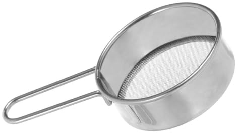 DRESSOOS Setaccio Pratico Argento Inox Acciaio Manuale Stabile, per Farina | Zucchero a e Polveri Fini, Uso Quotidiano in Cucina e Pasticceria, Finitura Argento