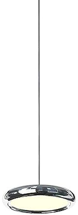 KXEcoLife Lámpara Colgante Moderna cromada para Isla de Cocina, luminaria LED Redonda para Techo, lámparas de suspensión Individuales de 15 W, Luces Colgantes para Comedor, Dormitorio, mesit