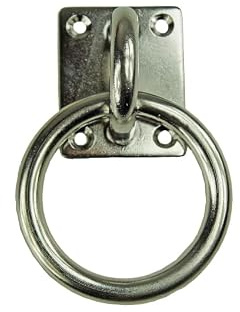 KAMERO Edelstahl V4A, Deckenhaken/Wandhaken mit Ring, D8, 50x40mm