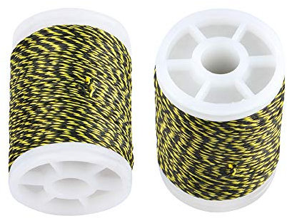 ZSHJGJR 2pcs Bogenschießen Bogenschnur Bogensehne 120m Bogenschnur Servierfaden Haltbare Nylonschnur Verwendung für Bogenschießzubehör (Gelb1)