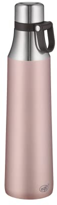 alfi CITY BOTTLE LOOP 700ml, rose, Edelstahl-Trinkflasche mit Trageschlaufe, robuste Thermoflasche auslaufsicher, hält 16 Stunden kalt, absolut dicht, Flasche für Kohlensäure, spülmaschinenfest