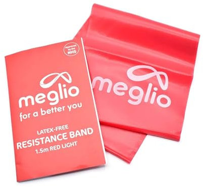 Meglio Resistance Bands for Men & Women - Latex Free Exercise Bands for Building Strength, Pilates Band for Fitness, Flexibility, Physiotherapy, Stretching & Yoga Bands | With Exercise Guide (1.5M)