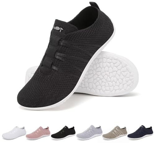Merdoo Barefoot Shoes Femme Homme Semelle Zéro Drop Chaussures Pieds Nus Ete Respirantes Fitness Sneakers Confort Chaussures de Marche Basket Trail Chaussures Minimalistes Unisexe Noir 44EU