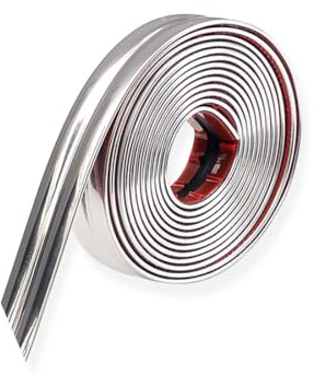 10 Fuß flexible Zierleiste, Deckenleiste zum Abziehen und Aufkleben, Eckenschutz, Wandleiste, selbstklebender Dichtungsstreifen für Wohnzimmer, Schlafzimmer, Küche, Badezimmer (Silber)