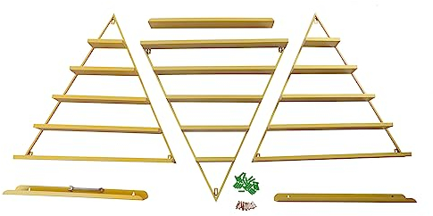 kangten Étagère murale en métal pour vernis à ongles - Étagère en fer doré - 3 étagères à vernis à ongles à 5 niveaux - En forme de diamant (doré)