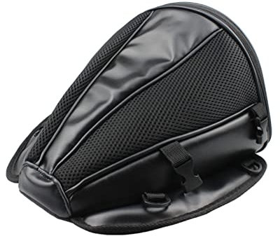 Topyond Large Capacity PU Waterproof Motorcycle Tail Bag - Anti-Skid Lightweight Motorbike Accessory, Easy to Install Rear Storage for Luggage
