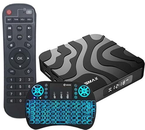 Android TV Box 12.0, 4K/6K 4GB RAM/64GB ROM 3D Caja De TV De Alta Resolución, Cajas De TV con CPU H618, Admite WiFi 2.4G/5.0Ghz, BT 4.1 Y Decodificador 10/100M,4gb+32gb