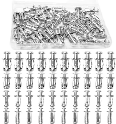 Neikafan 40 Piezas Tuercas de Expansión M4 M5 M6 M8 Tuercas de Remache de Pétalo, Clavijas de Fijación con Tornillos para Pared Hueca, Hierro, Línea de Piel, Uso en Pared Fina y Suave
