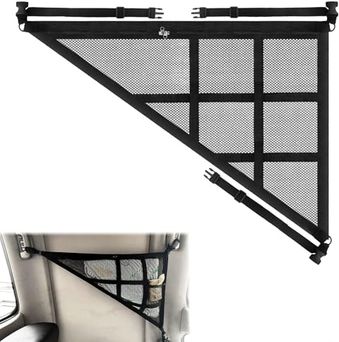 letuxaamz Red Almacenamiento Universal para Techo de Coche, Organizador Bolsa de Red de Carga con Cremallera, para SUV Jeep Furgoneta, Grandes Accesorios para Viajes Largos por Carretera