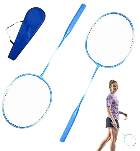 Badminton -Schläger Set - 2 Spieler komplettes Kit mit Shuttlecocks | Premium -Outdoor -Sportausrüstung für Erwachsene und Teenager | Langlebige Freizeitausrüstung für Garten, Beach & Park Games