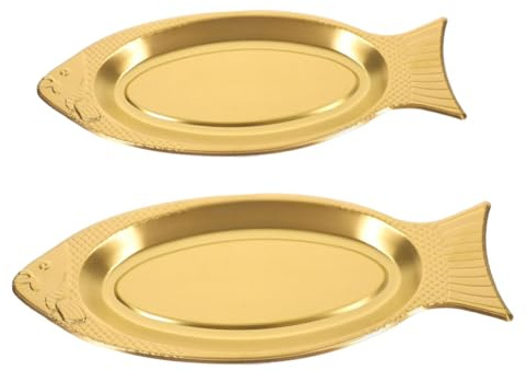 Zerodeko 2pièces Assiette Forme De Poisson Acier Inoxydable Plat à Poisson Pour Apéritifs Et Collations Pour Fêtes Et Banquets