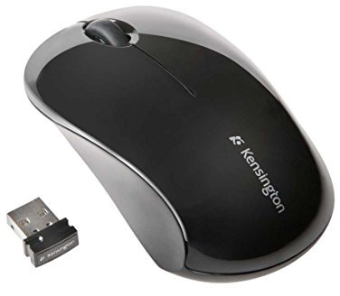 Kensington ValuMouse Three-Button Wireless Mouse, Optical, Plug and Play, 1000 dpi - Black