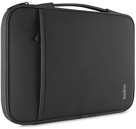 Belkin Slim Protective Sleeve with Carry Handle and Zipped Storage for Chromebooks, Netbooks and Laptops Upto 11 inch - Black
