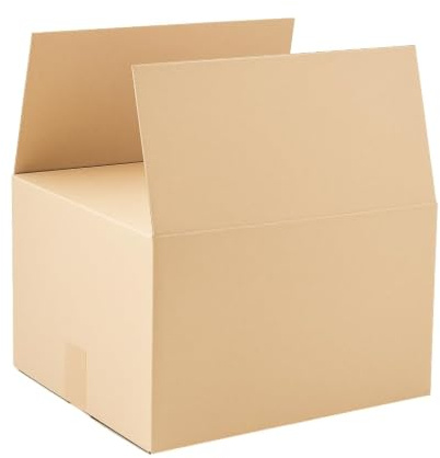 Versandkarton Karton 200 x 200 x 200 mm (Außenmaß 205 x 205 x 205 mm) Faltkarton Verpackungen Bücherkartons 1-wellig quadratisch mit Deckel Braun (50 Stück)