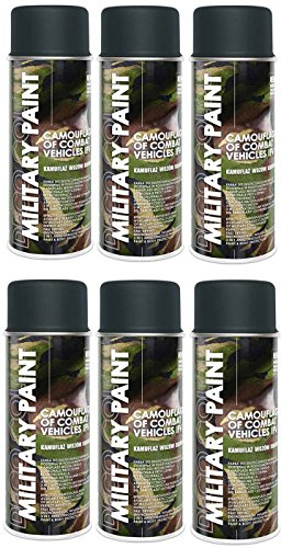 Deco Color 6er Sparpack MILITÄR Army Militärlack Lackspray 400ml Nato (6 Dosen in panzergrau RAL 7016)