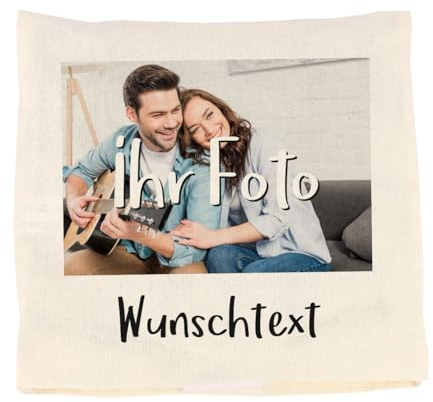 Herz & Heim® Kirschkernkissen mit waschbaren Bezug - Fotoaufdruck und Wunschtext - als Ersatz für Ihren Schatz oder Geschenk für Oma und Opa Blütenrahmen