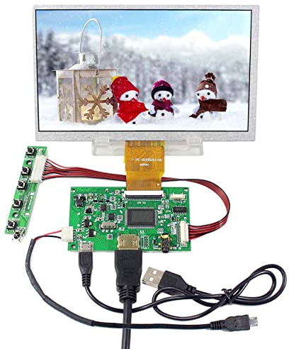 VSDISPLAY 17,8 cm (7 Zoll) 1024x600 HD 50pin IPS LCD Bildschirm mit HD Controller Karte,mit USB und Micro USB Stromkabel