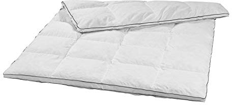 sleepling 197024 warme Winterdecke Bettdecke Daunendecke Federdecke | 20% Daunen 80% Federn (Klasse 1, 940 gr.) | Downpass | 100% Daunen-Batist | Made in EU | Waschbar 60 Grad | 135 x 200 cm, weiß
