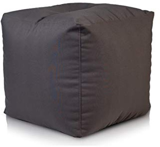 Ecopuf Cube S Fußhocker für den Außenbereich aus wasserdichtem Polyester Oxford 600D Outdoor mit Füllung aus Polystyrol-Kugeln Dim 37 x 37 cm