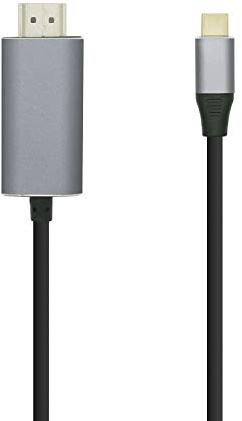 AISENS - A109-0392 - Cable CONVERSOR USB-C A HDMI 4K@60HZ, USB-C/M-HDMI/M, Negro, 0.8M