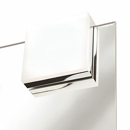 SOTECH Domus Line LED Aluminium Spiegel-Klemmleuchte CUBO (75 x 75 mm, 12V, 4.8W, naturweiß 3800 K, Micro12, dimmbar, chrom poliert)