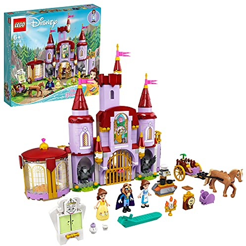 LEGO 43196 Disney Princess Belles Schloss, Schöne und das Biest, Prinzessin Schloss und Belle Mini-Puppen, Spielzeug ab 6 Jahre