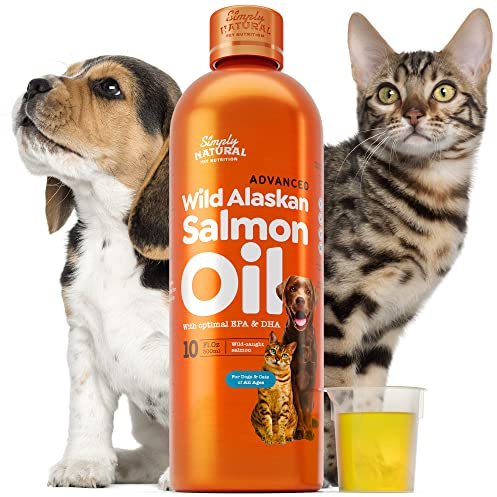 Salmon Oil for Dogs and Cats, Wild Alaskan Salmon Oil for Dogs Skin, Coat and Joint, Omega 3 Fish Oil, Dogs and Cats Immune System Support, Epa and Dha, 300 ml Dog Shedding Supplement