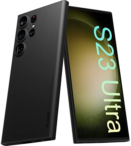 memumi Schlankes Extra Dünn Hardcase für Galaxy S23 Ultra,0.3 mm dick, Slim Fit, Anti-Fingerabdruck, FeinMatt Federleicht Schutzhülle für Galaxy S23 Ultra-Schwarz