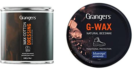 Grangers Wax Cotton Dressing | 180g | This easy-to-apply waterproofs all waxed clothing, Neutral & G-Wax | 80g | Traditional Wax Nourishes and Waterproofs Leather Walking Boots and Outdoor Footwear