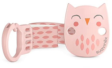 Suavinex, catenella portaciuccio in tessuto con Clip Catenella in tessuto decorato su entrambi i lati. +0 mesi. Bonhomia, Rosa