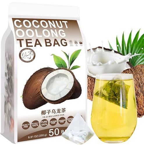 Plant Gift Coconut Oolong Tea Bag 8.81oz (5g*50bags) azúcar de roca, té oolong, coco, natural puro de china, té mixto de salud, té de flores 250g 椰子乌龙茶