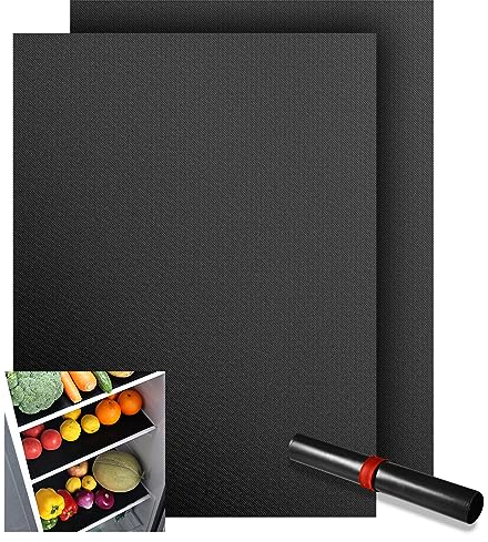 KitchenRaku Alfombrilla para horno de 32 x 50 cm, revestimiento antiadherente y resistente, accesorio de cocina indispensable para una limpieza (negro - B)