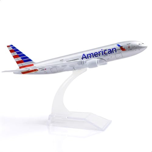 QIYUMOKE 1/400 777 Die-cast Airplane Model with Stand AA 6 inch