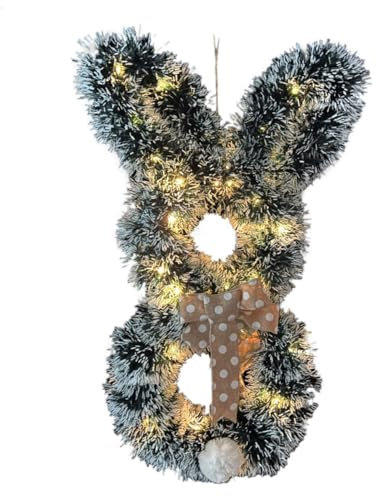 MUCKLILY Künstliche Blumengirlande 1 Satz Kaninchenlicht Haustür Deko Ornamente Plastik Künstlich Weiß Türkranz Anhänger