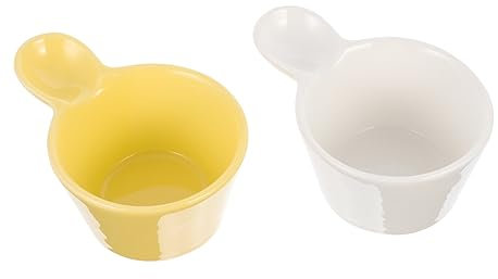 MAGICLULU 2 Stk runde Henkelschale salatschüssel Saucen-Teller kleine Gewürzschalen Schüssel zum Servieren von Speisen Eisbecher Mini Dessertschale Lebensmittel Sojasauce