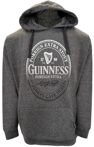 Traditional Craft Guinness Kapuzenpullover für Herren, Irland, langärmelig, schwarz, Grindle-Label, Schwarz, XX-Large