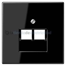 JUNG LS 969-2 UA SW, Doppeldeckel für Telefon- oder Dateneingang, RJ11-RJ45, Schwarz