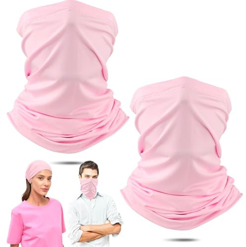 Multifunktionstuch Schlauchschal Halstuch Fahrrad Multifunktionstuch Radsport Loop Halswärmer Schlauchschal Neckwarmer Herren Damen Halstuch für Winter Thermal Outdoor Radsport Ski Motorrad,2 St(Rosa)