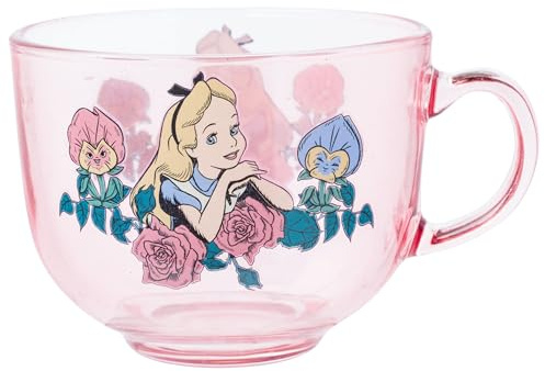 Silver Buffalo Alice nel paese delle meraviglie - Tazza da caffè in vetro da 470 ml